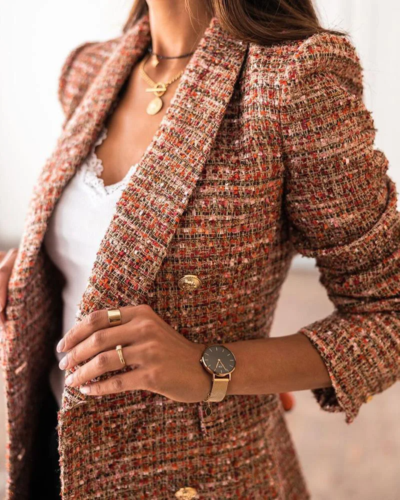 Verani | Double-Breasted Printed Blazer