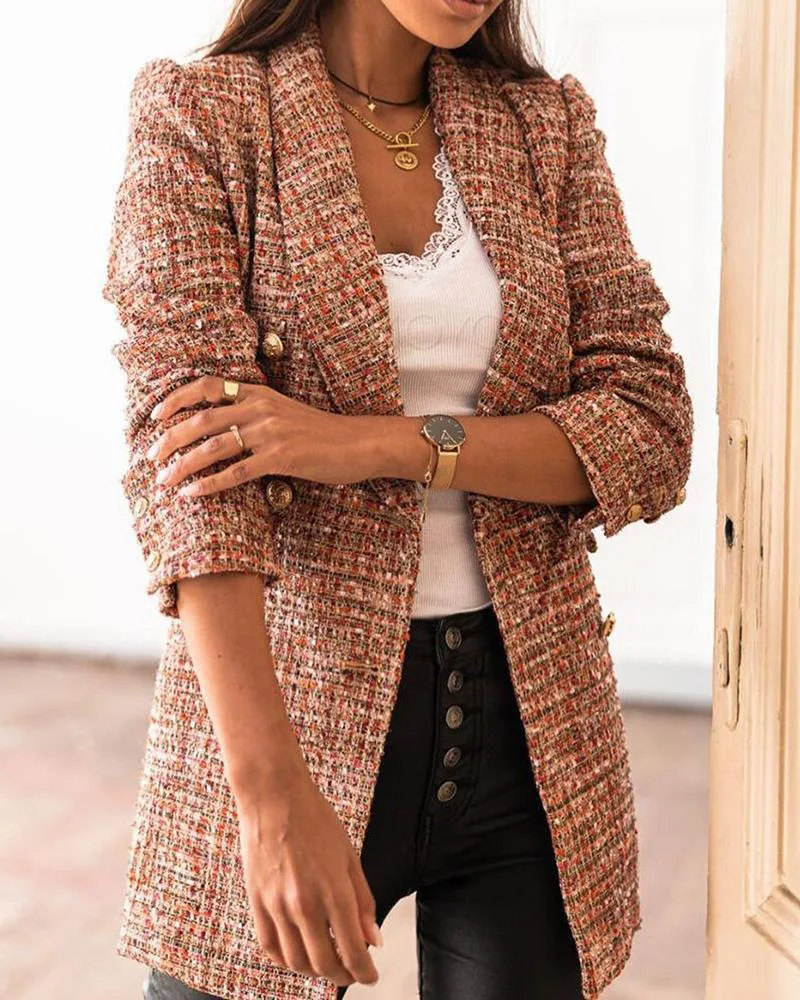 Verani | Double-Breasted Printed Blazer