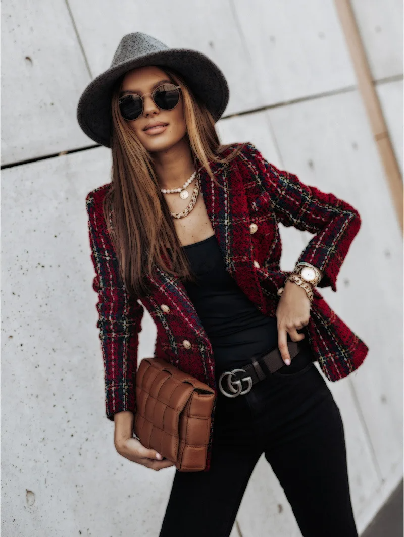 Verani | Double-Breasted Printed Blazer