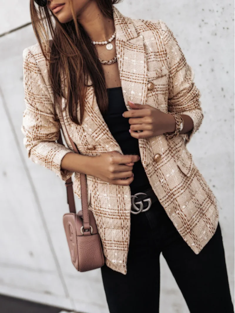 Verani | Double-Breasted Printed Blazer