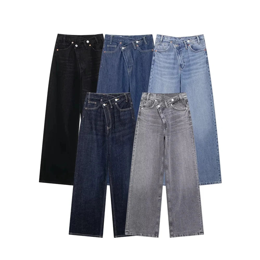 Verani Classic High-Waist Wide-Leg Denim Jeans