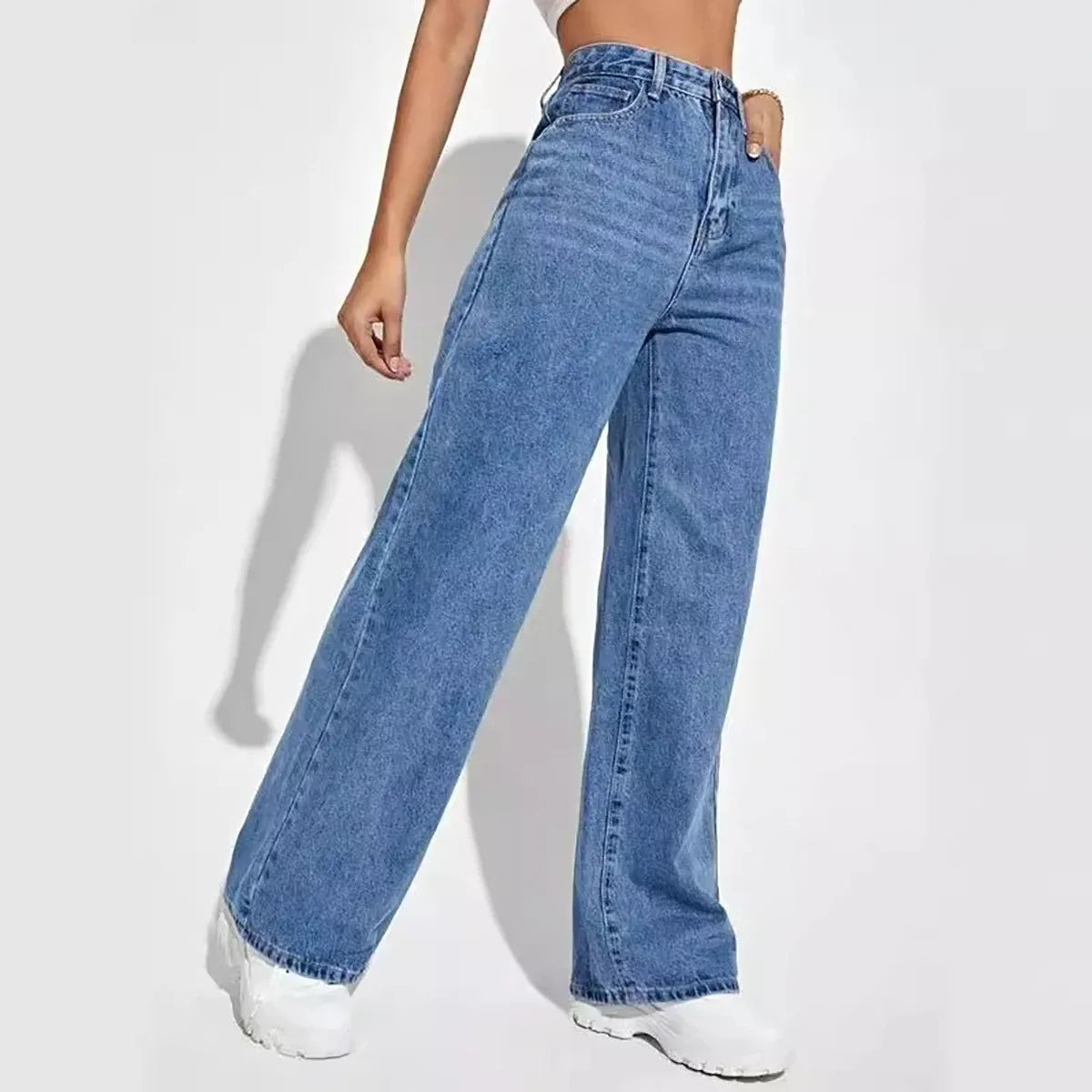 Verani High-Waist Relaxed Wide-Leg Denim Jeans