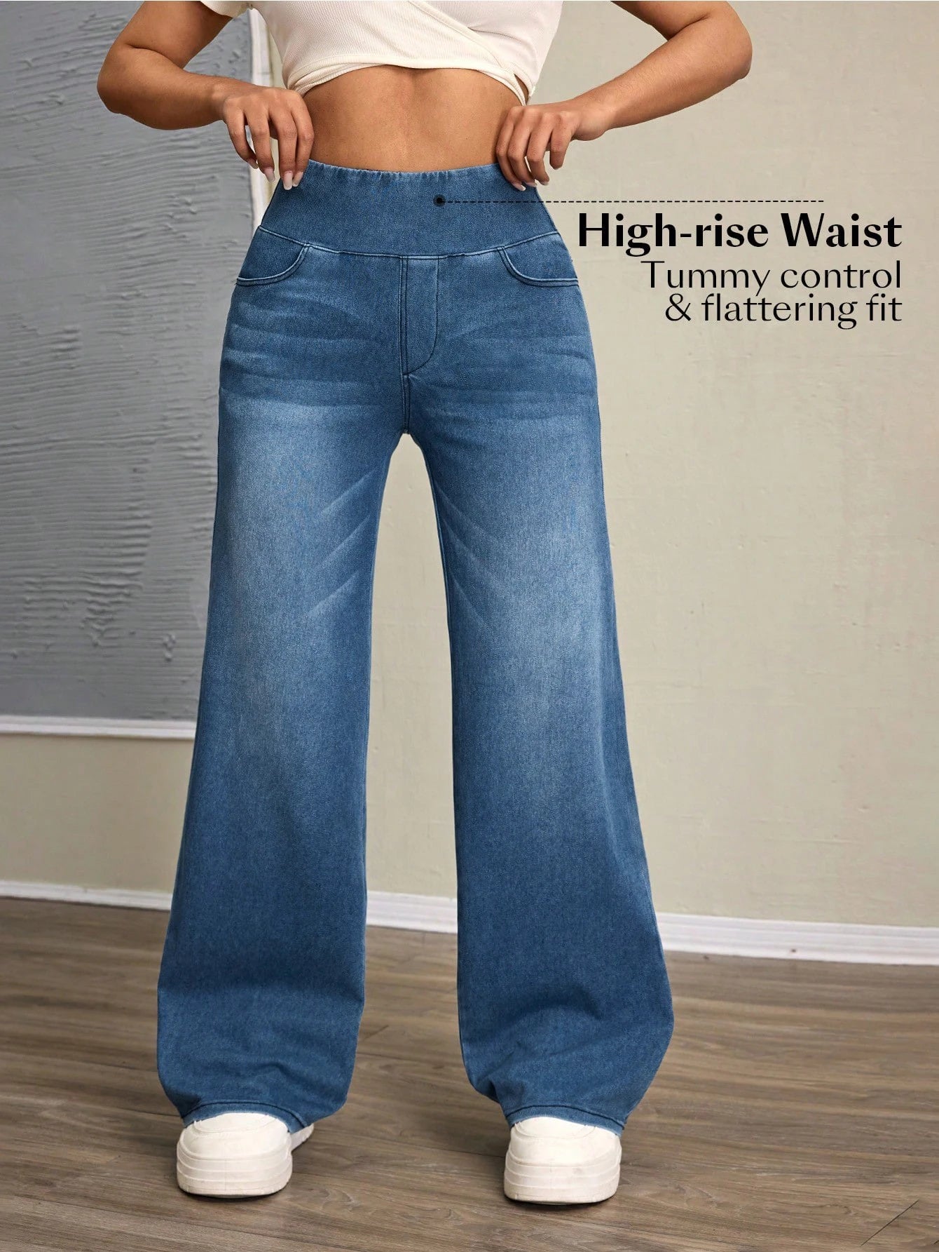 Verani High-Rise Stretch Flared Denim Pants