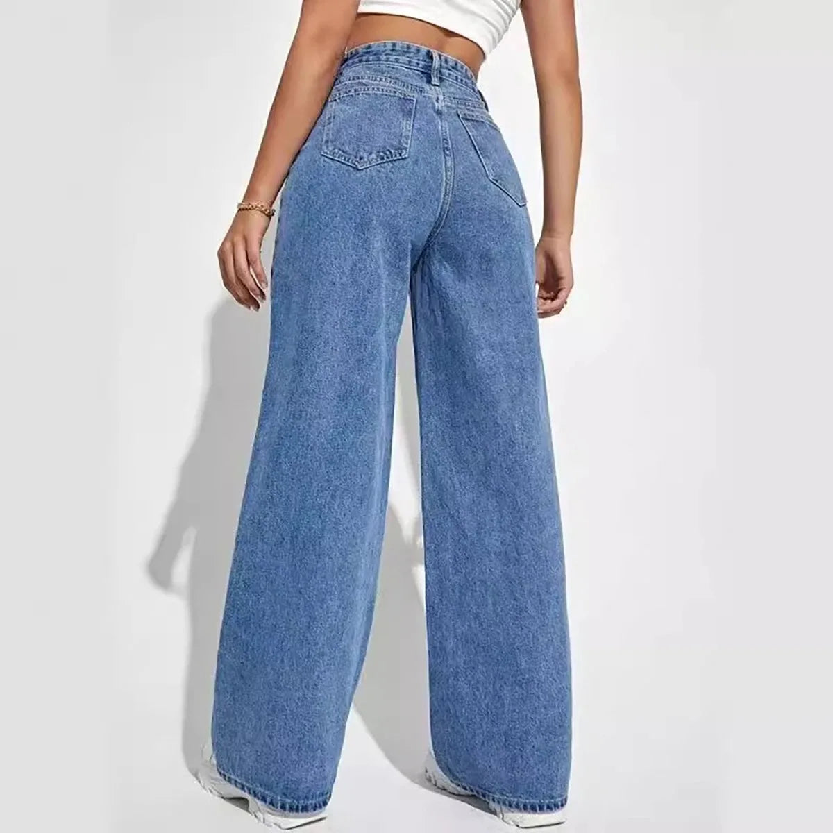 Verani High-Waist Relaxed Wide-Leg Denim Jeans