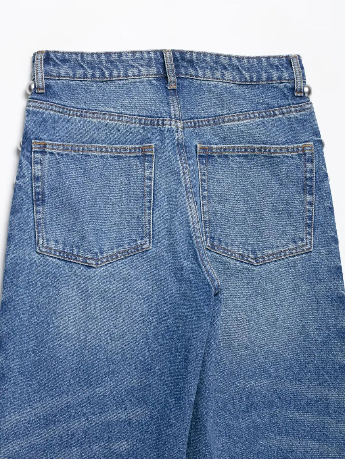 Verani Blue Rivet Detail Loose Fit Non-Stretch Jeans