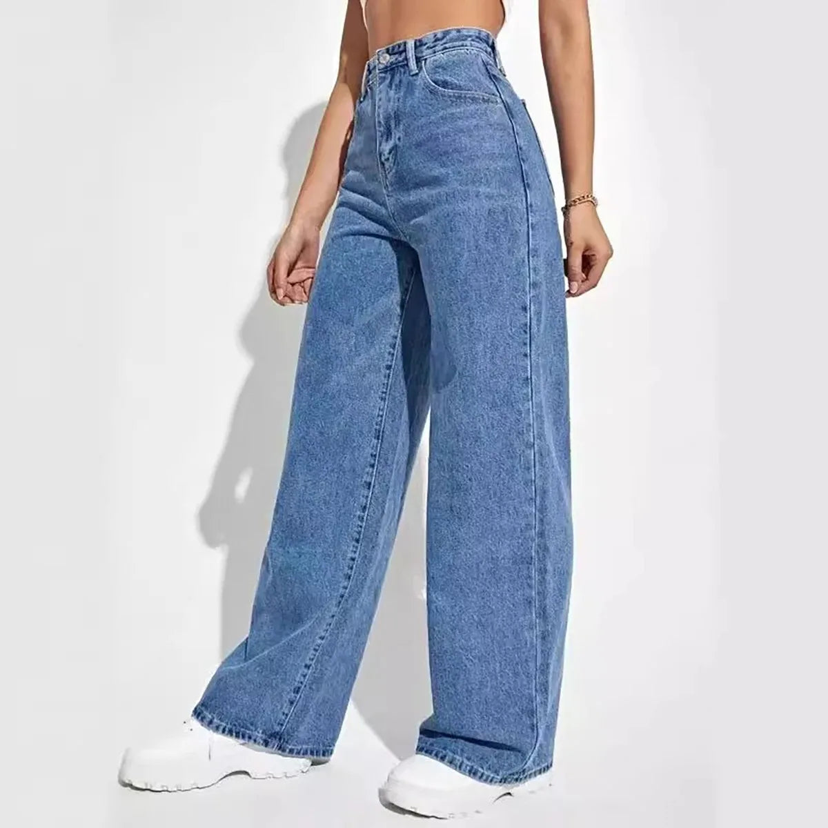 Verani High-Waist Relaxed Wide-Leg Denim Jeans