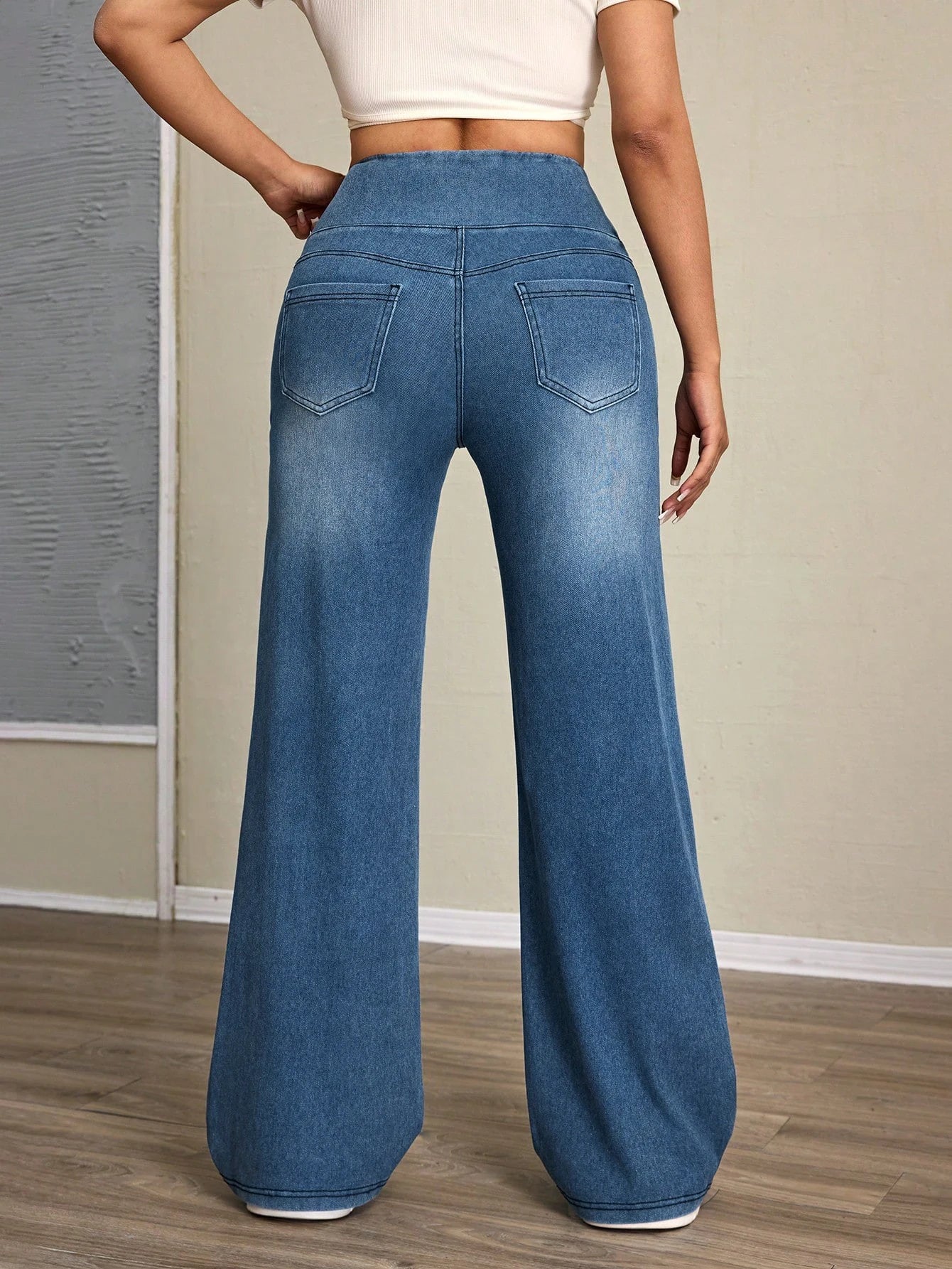Verani High-Rise Stretch Flared Denim Pants