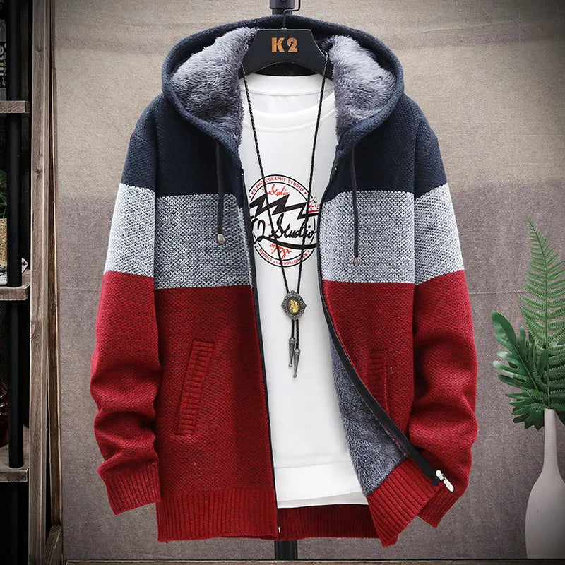 Verani Men’s Casual Oversized Crew Neck Zipper Sweater