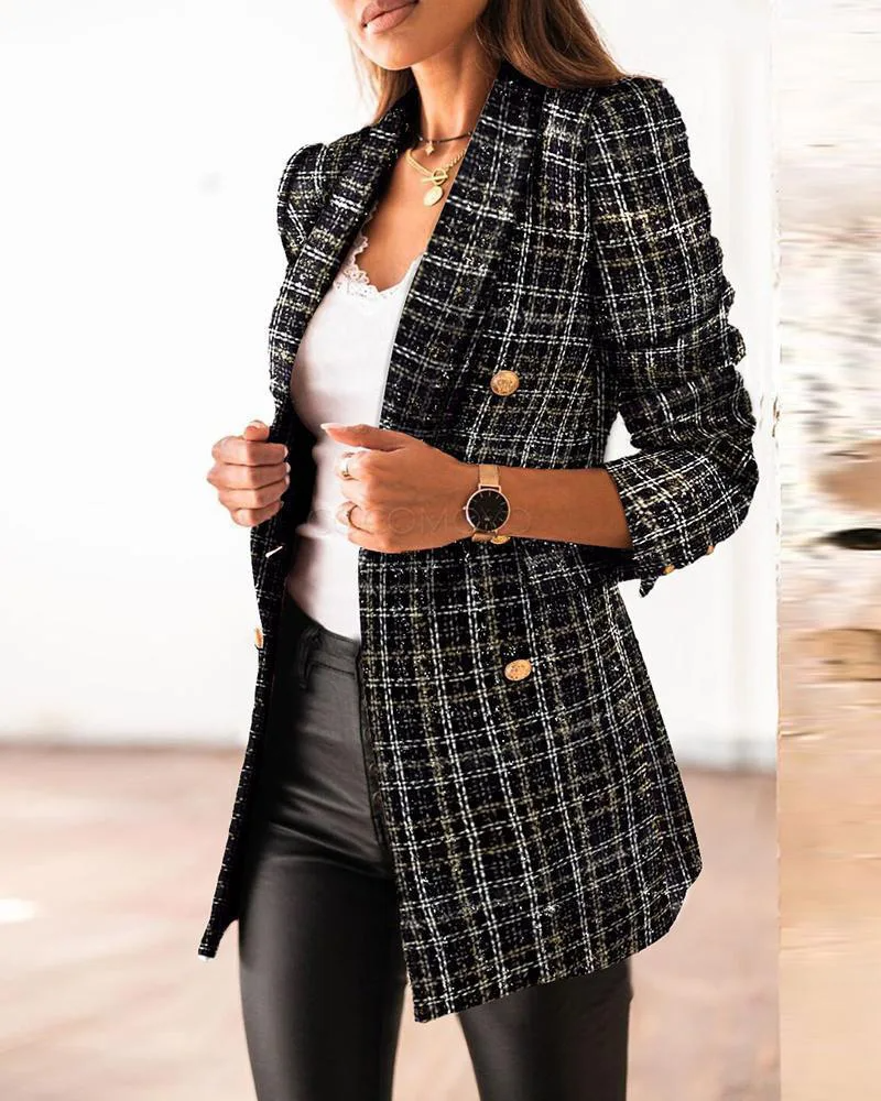 Verani | Double-Breasted Printed Blazer