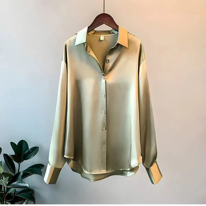 Verani | Luxe Silk Blouse – Women’s Feather‑Soft Satin Shirt
