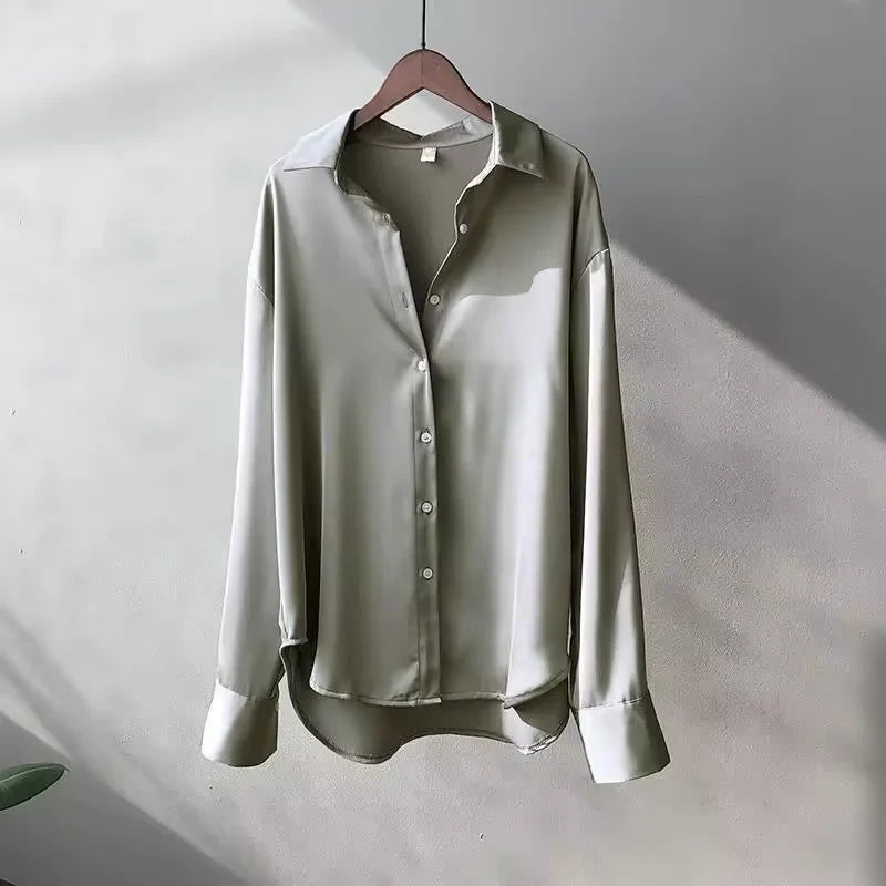 Verani | Luxe Silk Blouse – Women’s Feather‑Soft Satin Shirt