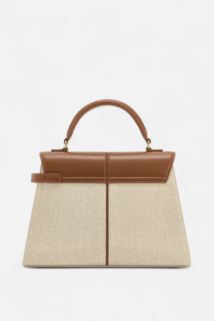 Verani Caurelle Structured Canvas & Leather Top-Handle Bag