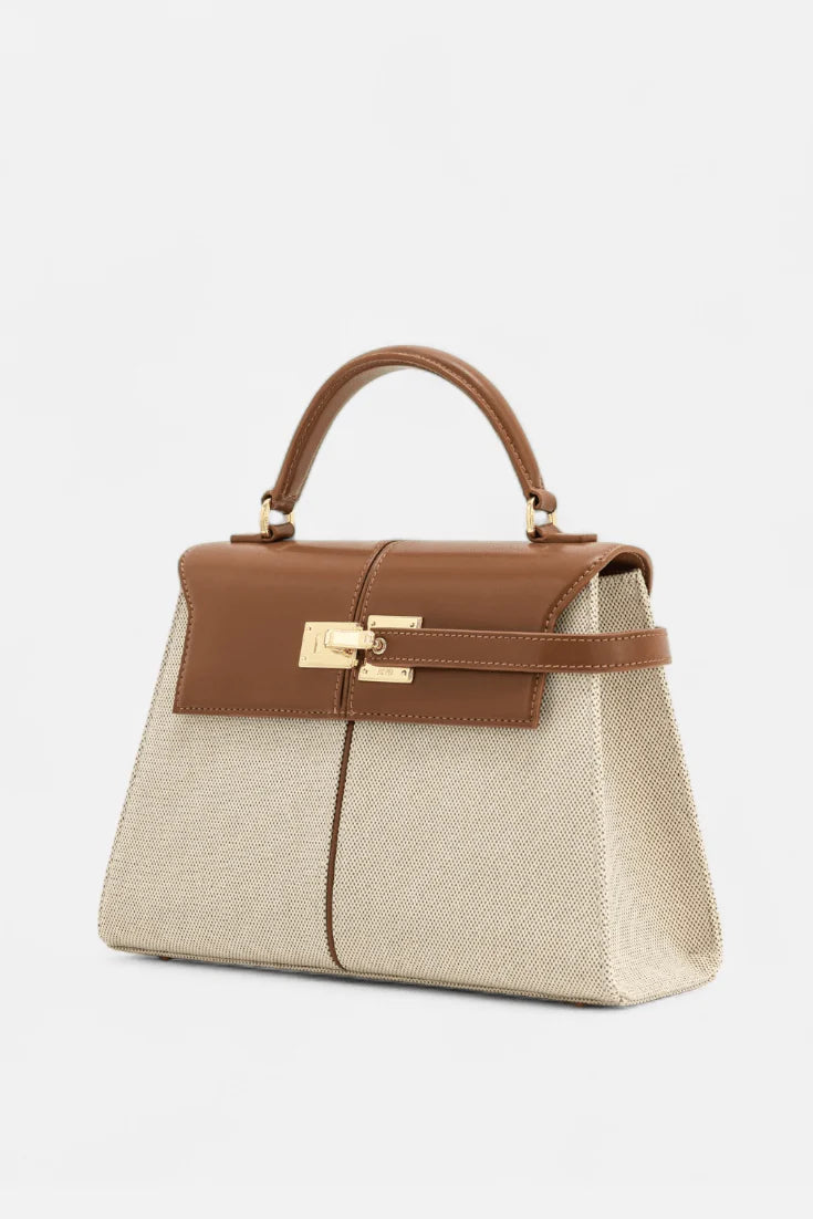 Verani Caurelle Structured Canvas & Leather Top-Handle Bag