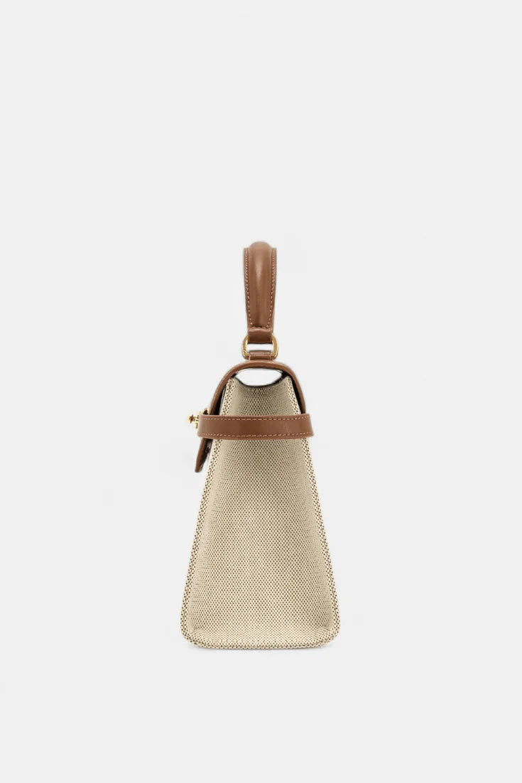 Verani Caurelle Structured Canvas & Leather Top-Handle Bag