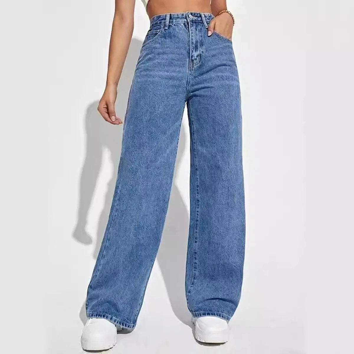 Verani High-Waist Relaxed Wide-Leg Denim Jeans