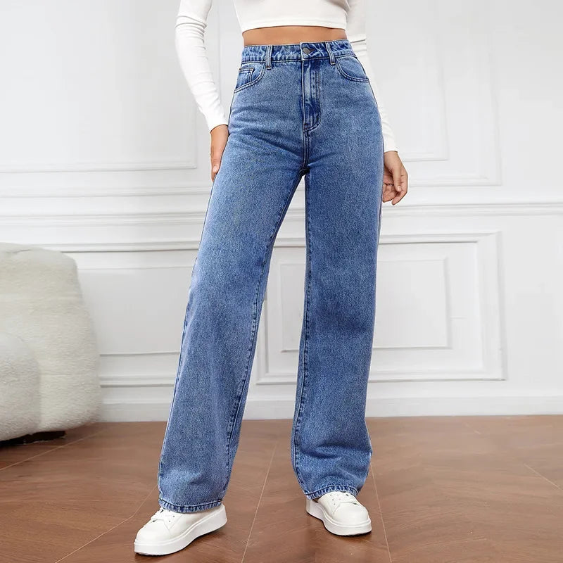 Verani High-Waist Relaxed Wide-Leg Denim Jeans