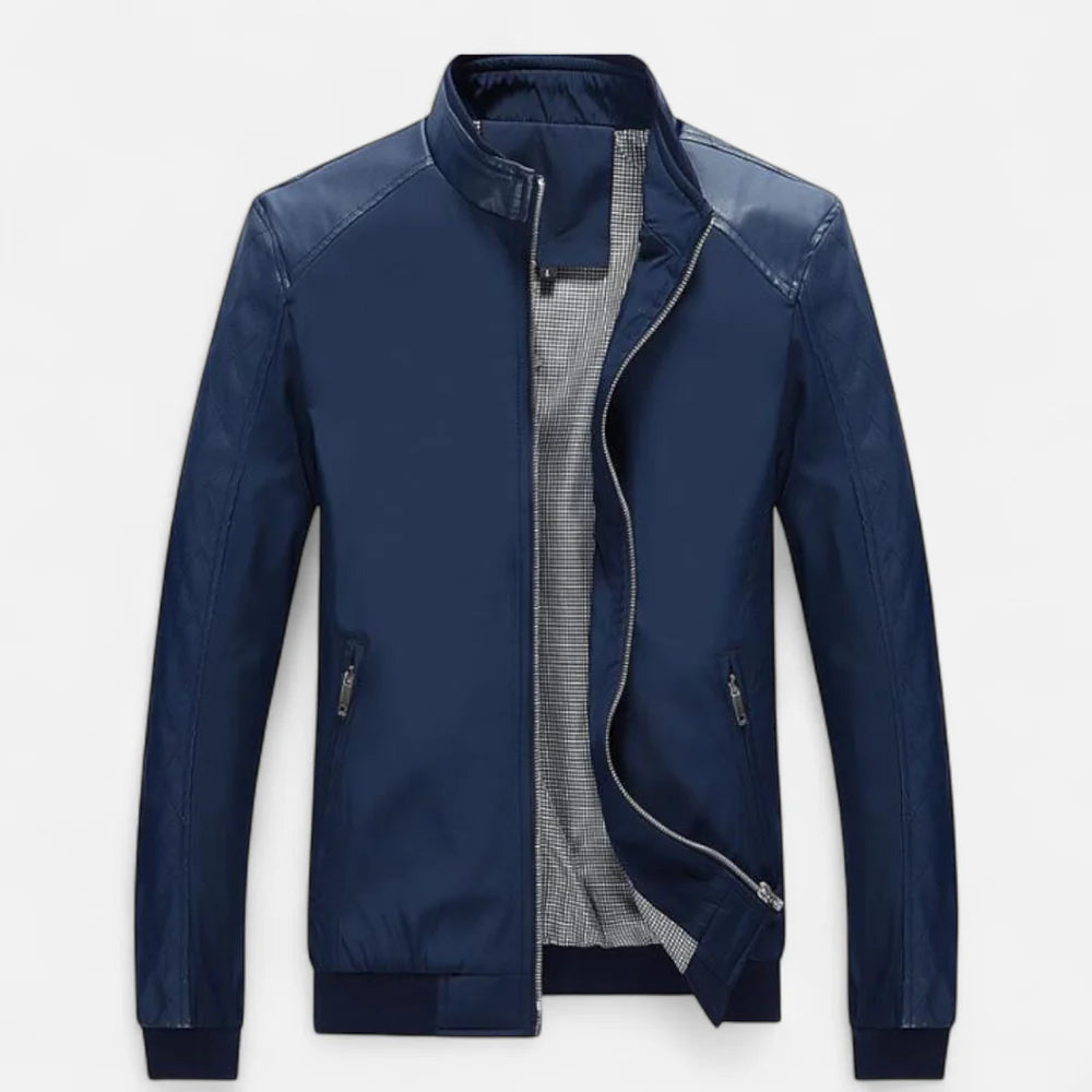 Verani Stand Collar Men’s Bomber in PU Leather