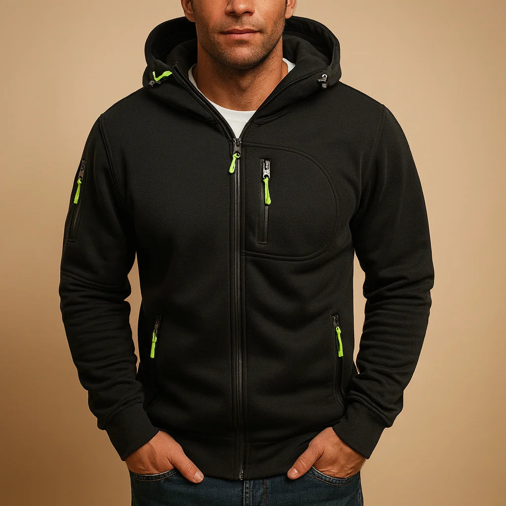 Verani Men’s Zip Hoodie with Adjustable Hood