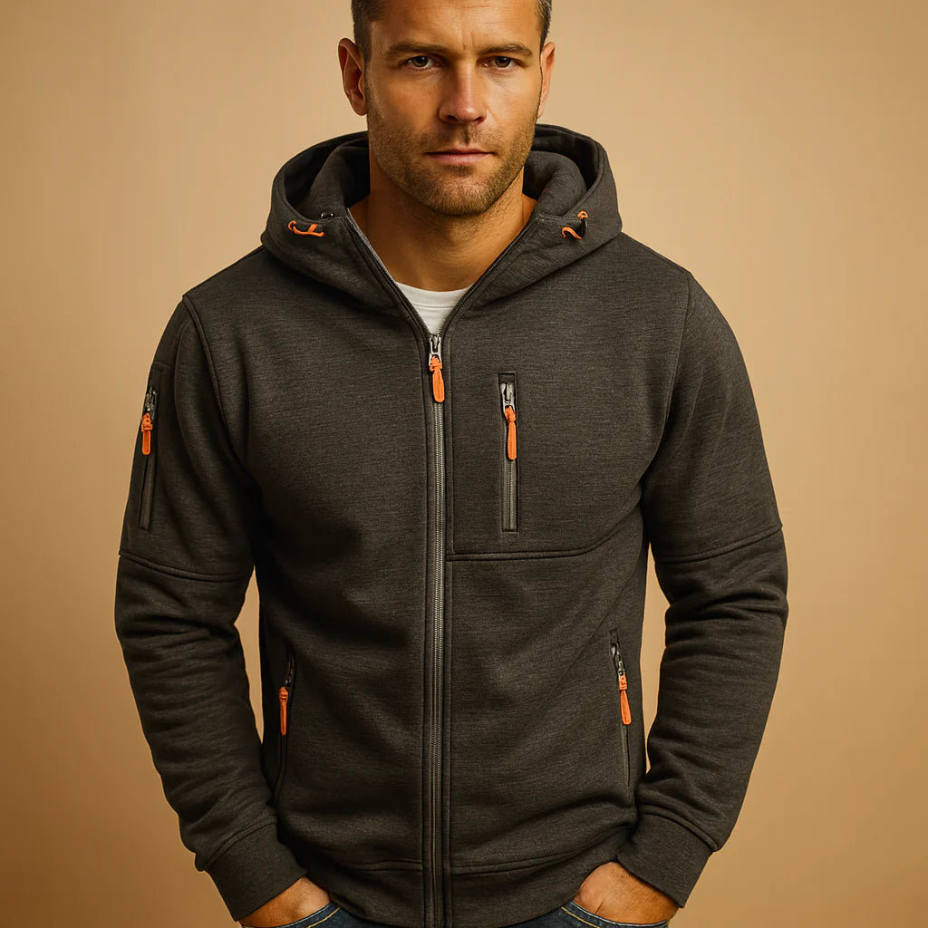 Verani Men’s Zip Hoodie with Adjustable Hood
