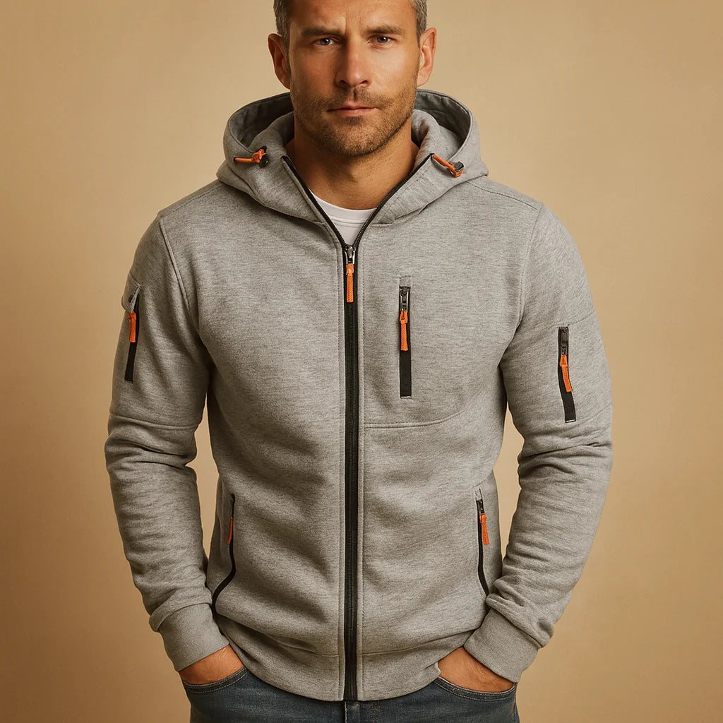 Verani Men’s Zip Hoodie with Adjustable Hood
