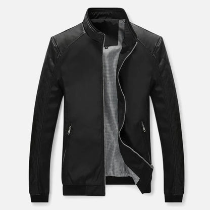 Verani Stand Collar Men’s Bomber in PU Leather