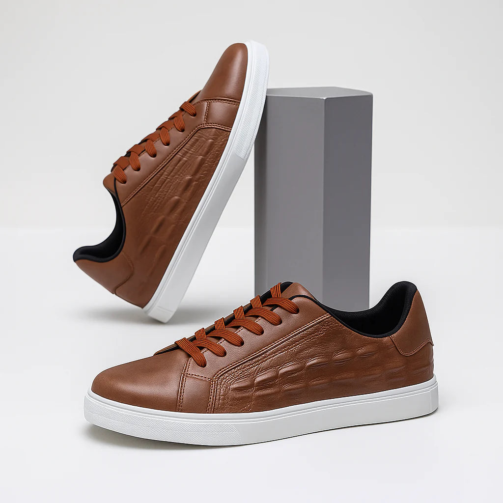 Verani Corbin Men Croc-Embossed Low-Top Sneakers