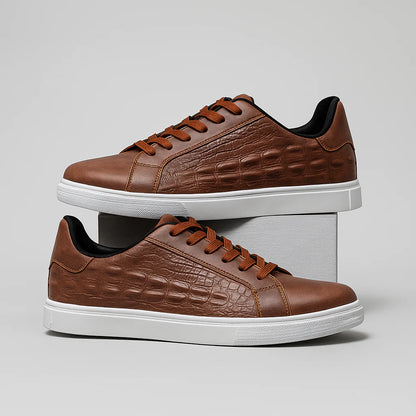 Verani Corbin Men Croc-Embossed Low-Top Sneakers