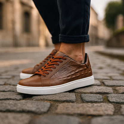 Verani Corbin Men Croc-Embossed Low-Top Sneakers