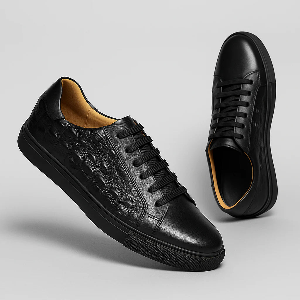 Verani Corbin Men Croc-Embossed Low-Top Sneakers