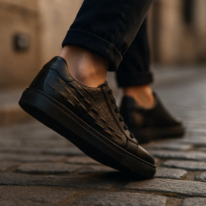 Verani Corbin Men Croc-Embossed Low-Top Sneakers