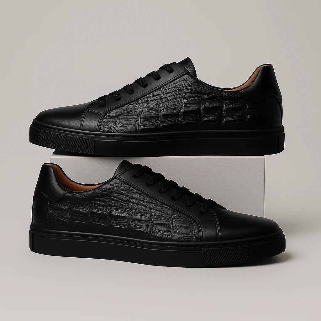 Verani Corbin Men Croc-Embossed Low-Top Sneakers