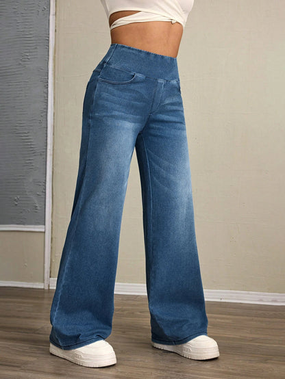 Verani High-Rise Stretch Flared Denim Pants