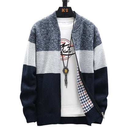 Verani Men’s Casual Oversized Crew Neck Zipper Sweater