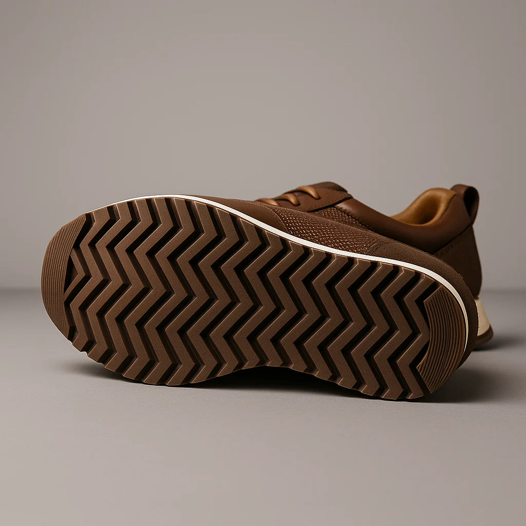 Verani Leather Mesh Men Sneakers with Cushioned Insole