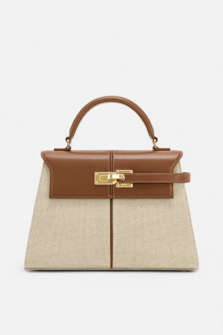 Verani Caurelle Structured Canvas & Leather Top-Handle Bag