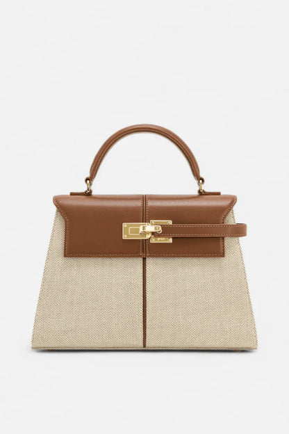 Verani Caurelle Structured Canvas & Leather Top-Handle Bag