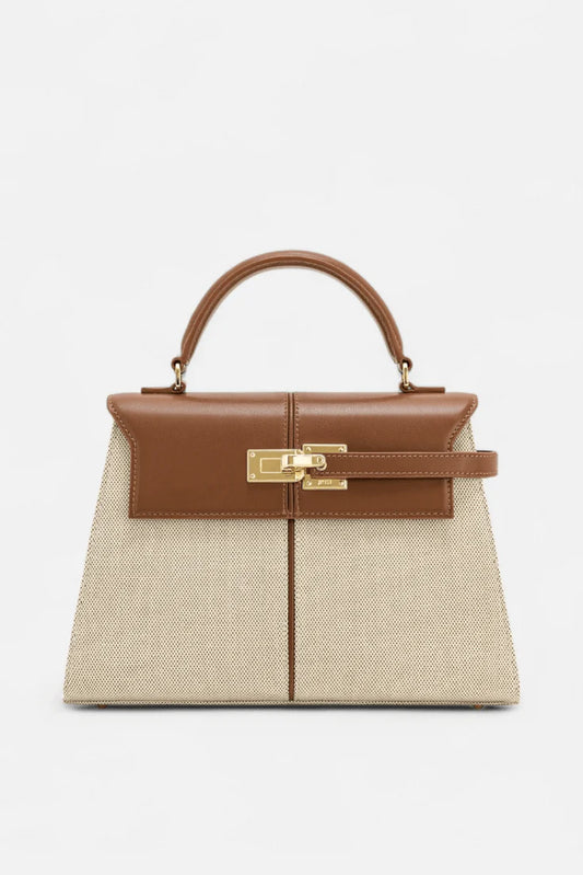 Verani Caurelle Structured Canvas & Leather Top-Handle Bag