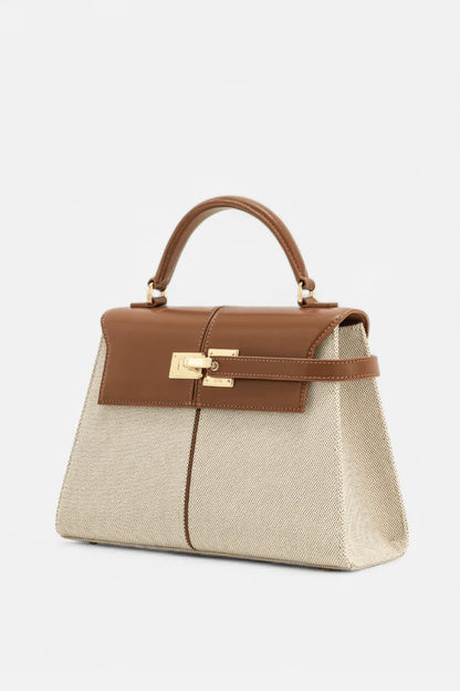 Verani Caurelle Structured Canvas & Leather Top-Handle Bag