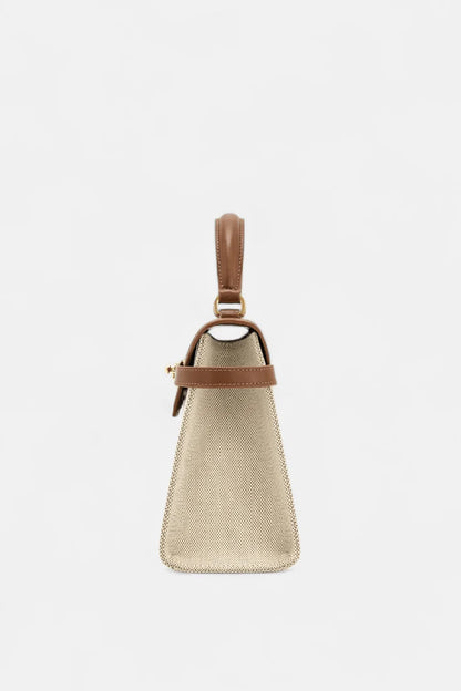 Verani Caurelle Structured Canvas & Leather Top-Handle Bag